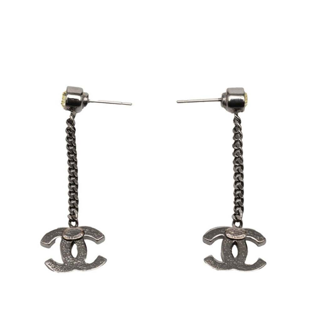 CHANEL Yellow Logo Earrings - Picture 2 of 4